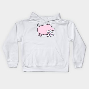 Happy 4th of July says Pink Pig Kids Hoodie